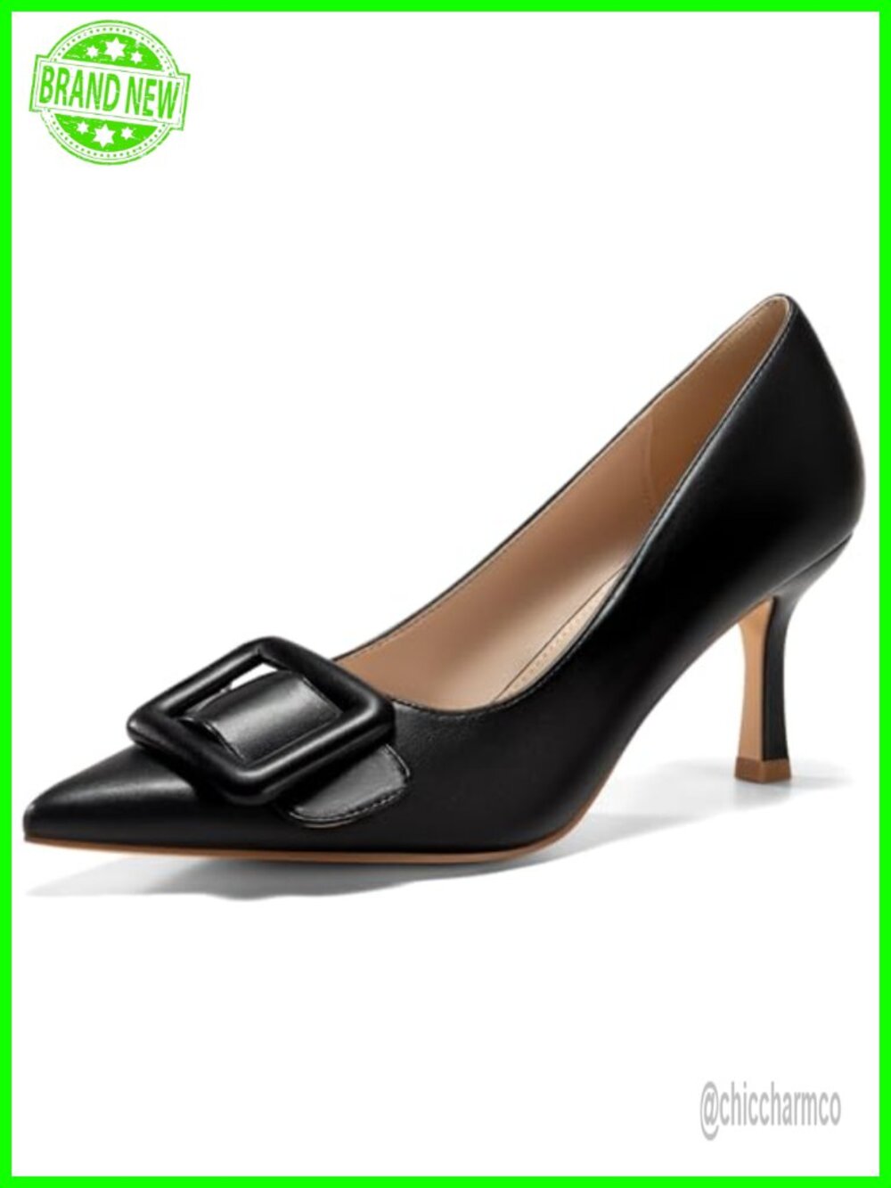 Women's Closed Toe Pointed Pump Stiletto Heels Kitten Heel Faux Leather Slip On